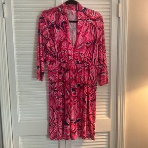 Lilly Pulitzer V-Neck Cotton dress with 3-quarter sleeves